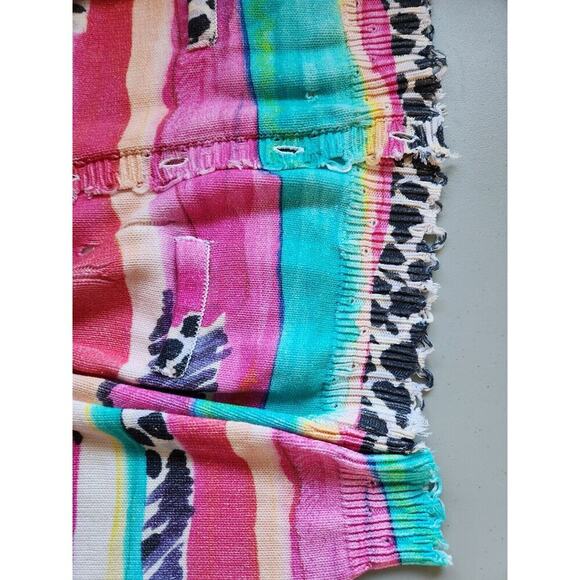 NWOT R13 Distressed Stripe Edge Oversize Cardigan Sweater Size XS Multi #2E405 - Picture 13 of 13